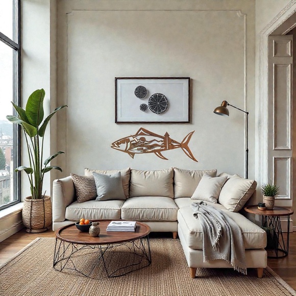 Acrylic and Wood Decorative Wall Art, Customizable Size, Laser Cut Design - Picture 3 of 8